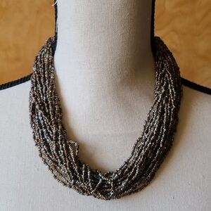 A wow statement piece!  Bronze & gray 30 strand.